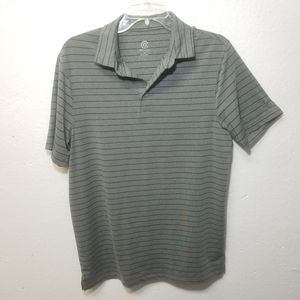 CHAMPION Gray Striped Polo Shirt Medium